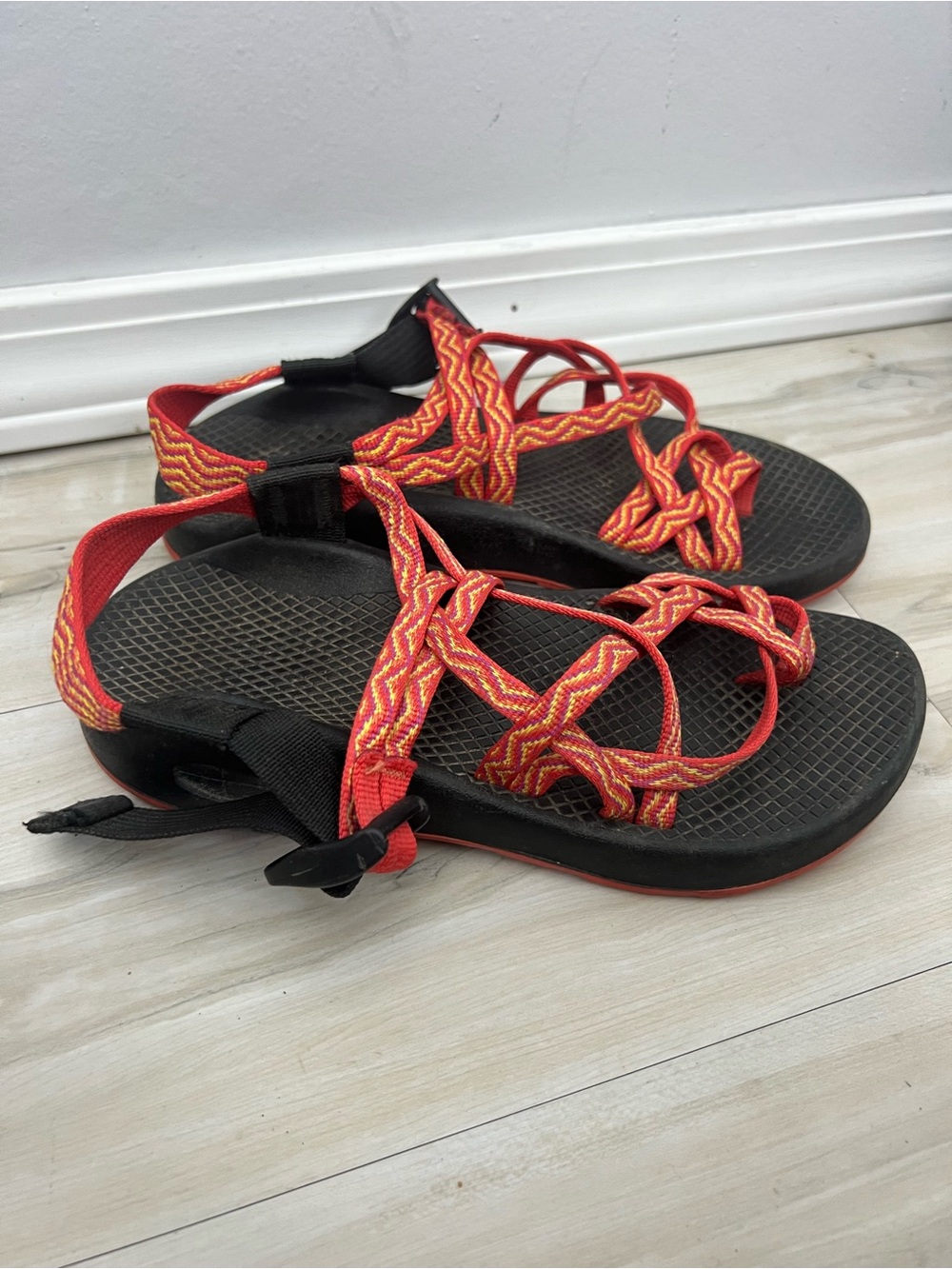Chaco Women's Red Yellow Strappy Sandals